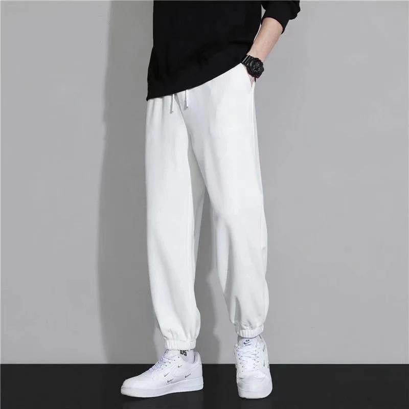 Men's Summer Loose Waffle Long Pants Lightweight Breathable Comfort Relaxed Fit Perfect for Warm Weather Easy to Wear Ca — photo 1