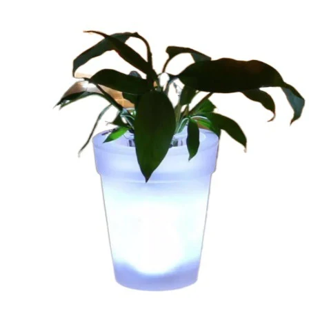 Solar Plastic Flowerpot Outdoor Waterproof Decorative Garden Light Weatherproof Planter for Patio and Backyard Use — photo 3