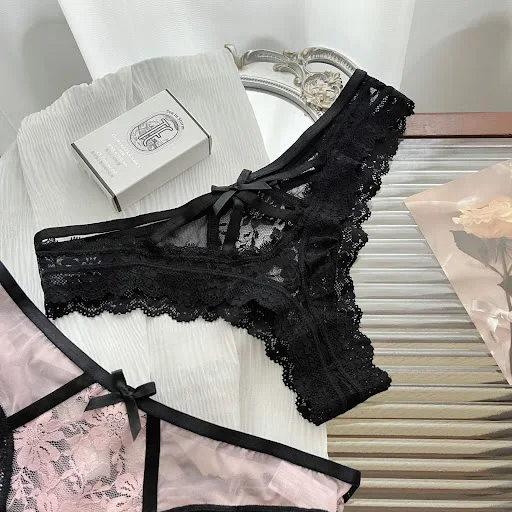 Title 2, Female Cross Tie Hollow Mesh Breathable Thong