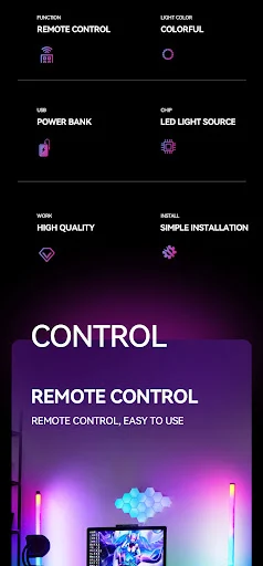 Title 7, LED Corner Ambience Light with RGB Remote Contr...