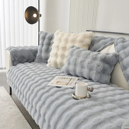 Title 3, Thickened Rabbit Plush Sofa Cushion Wholesale W...