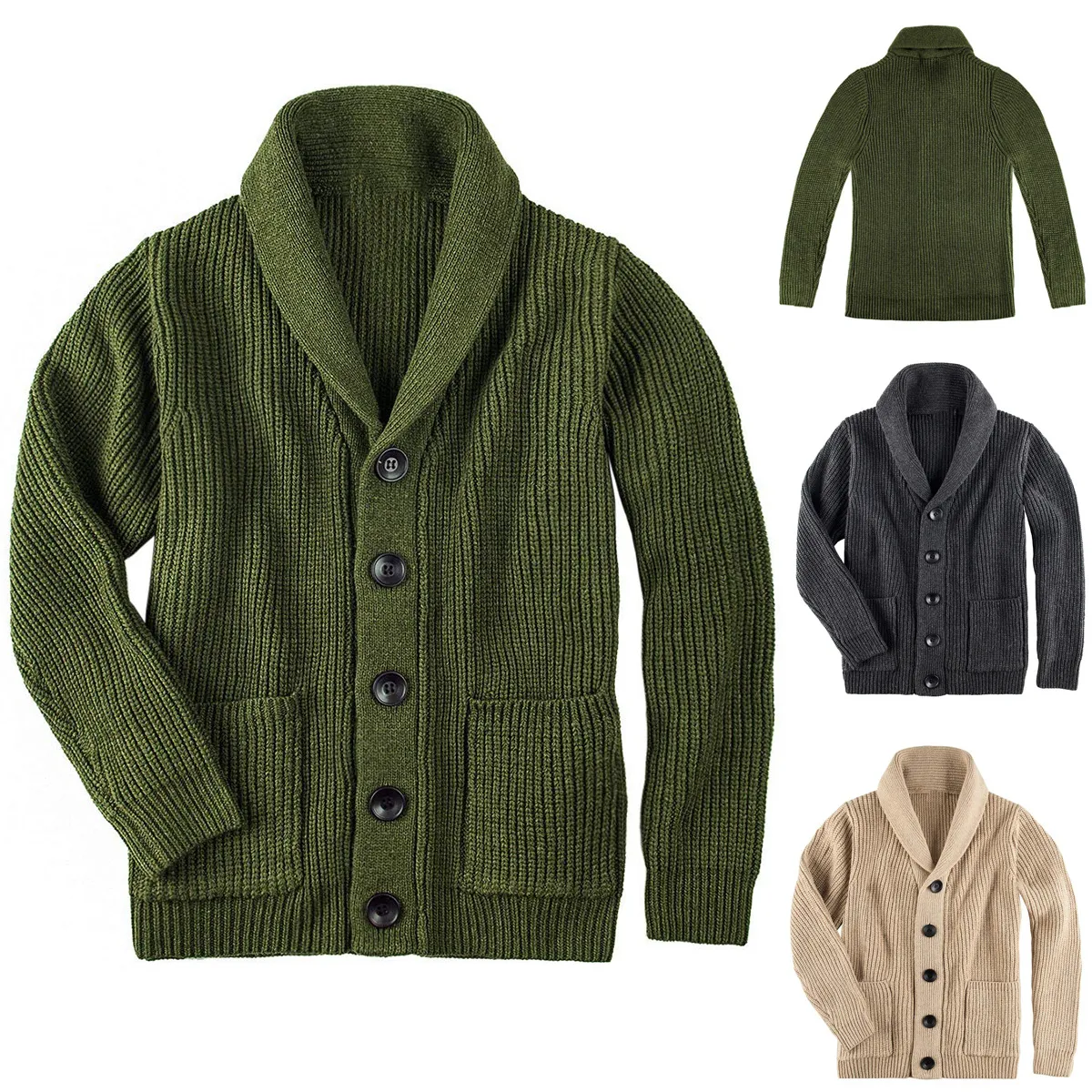 Title 8, Mens Fashion High Neck Single-Breasted Sweater...