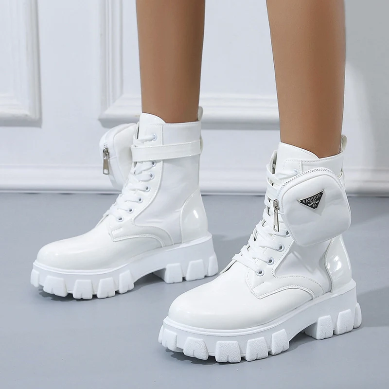 Fashion Pocket Mid-calf Platform Martin Boots for women. Comfortable & stylish boots, perfect for everyday wear, adding — photo 5