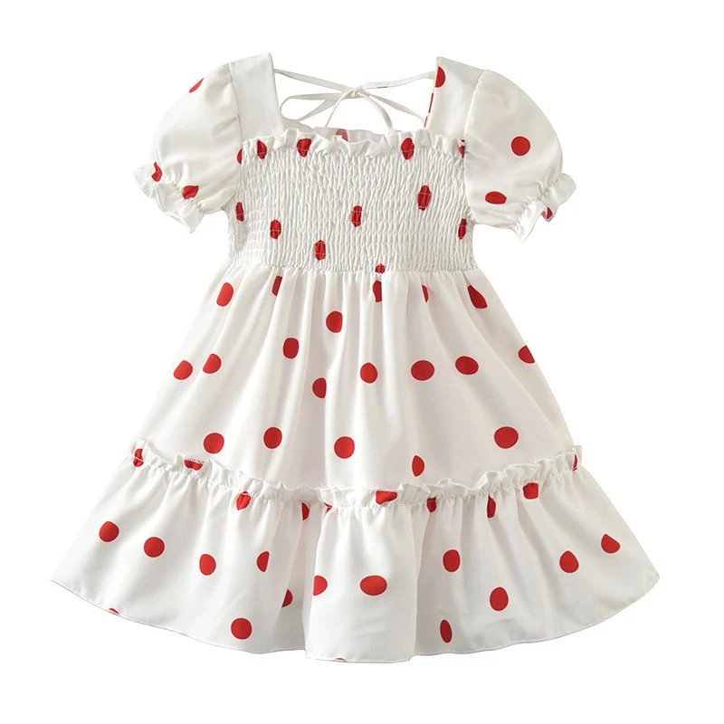 Title 6, Vestido infantil de bolinhas, laço doce, chiffo...