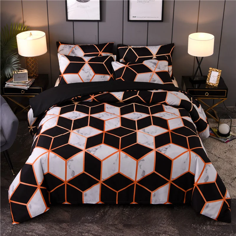 Title 5, Marble Black and White Duvet Cover Home Textile...