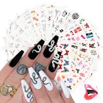 Conjunto de adesivos de arte de unha com flores de renda preta e branca Transforme suas unhas com elegância e feminilidade com estes adesivos fáceis de aplicar. — foto 13
