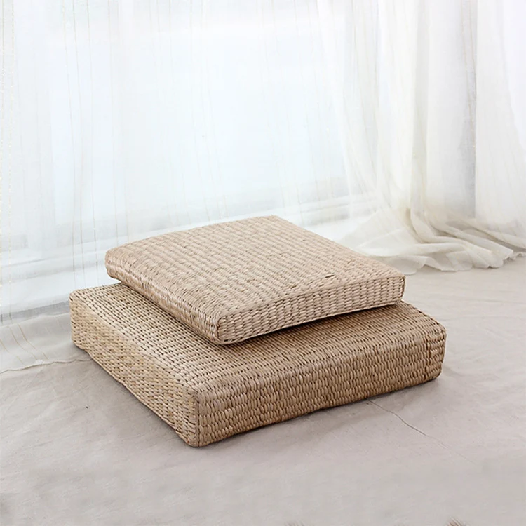 Almofada Futon Tatami de Palha Tecida para Janela da Baía Yoga Conforto Descanso e Bem Estar em Casa. — foto 6