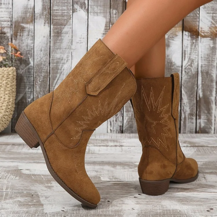Title 9, Botas femininas cano curto western em jeans, bi...