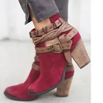 Sapatos VNew de salto grosso com cor lisa fina e bico em V, perfeitos para combinar com tudo, oferecendo estilo e conforto em cada passo. — foto 2