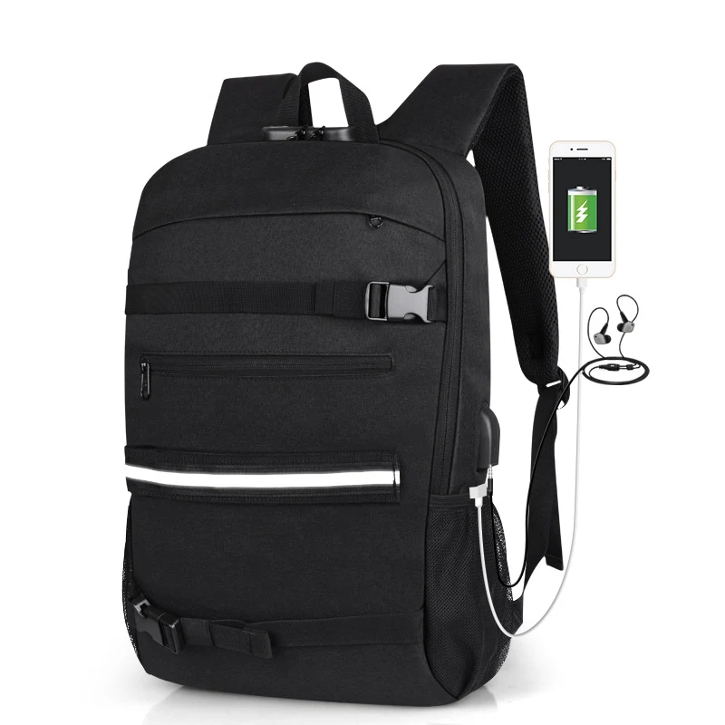Mochila de hombro antirrobo con cerradura de combinación y carga USB ideal para viajes y uso diario segura y conveniente — foto 2