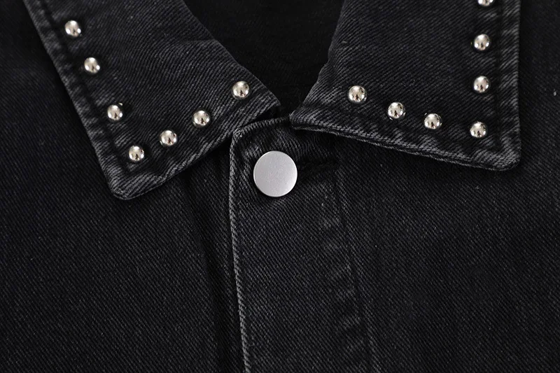 Heavy Beaded Black Denim Jacket for Men and Women. Make a statement with this stylish and eye-catching jacket, perfect f — photo 6