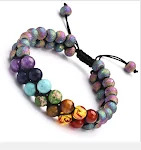 Pulseira de yoga masculina de rocha vulcânica preta, colorida. Estilo europeu e americano. Energia e equilíbrio para o seu dia a dia. — foto 8