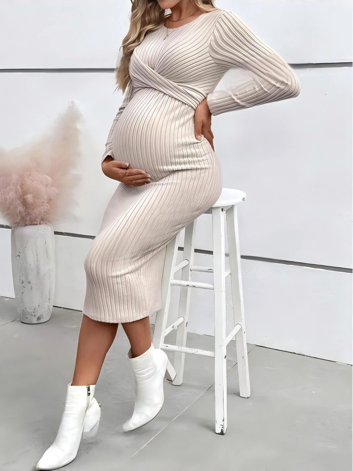 Title 4, Long Sleeve Pregnant Women Dress Comfortable an...