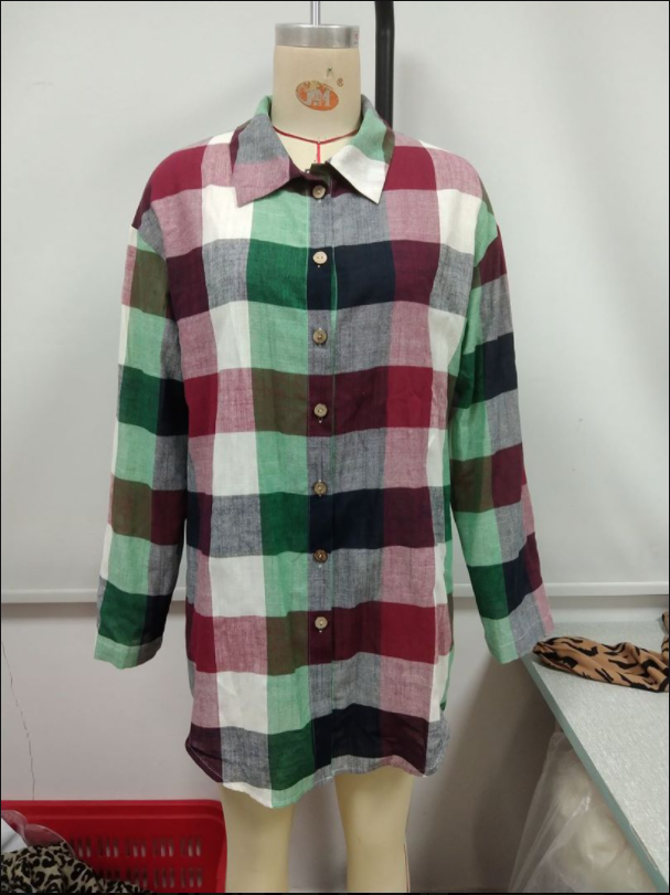 Title 6, Camicia di media lunghezza scozzese colorata ca...