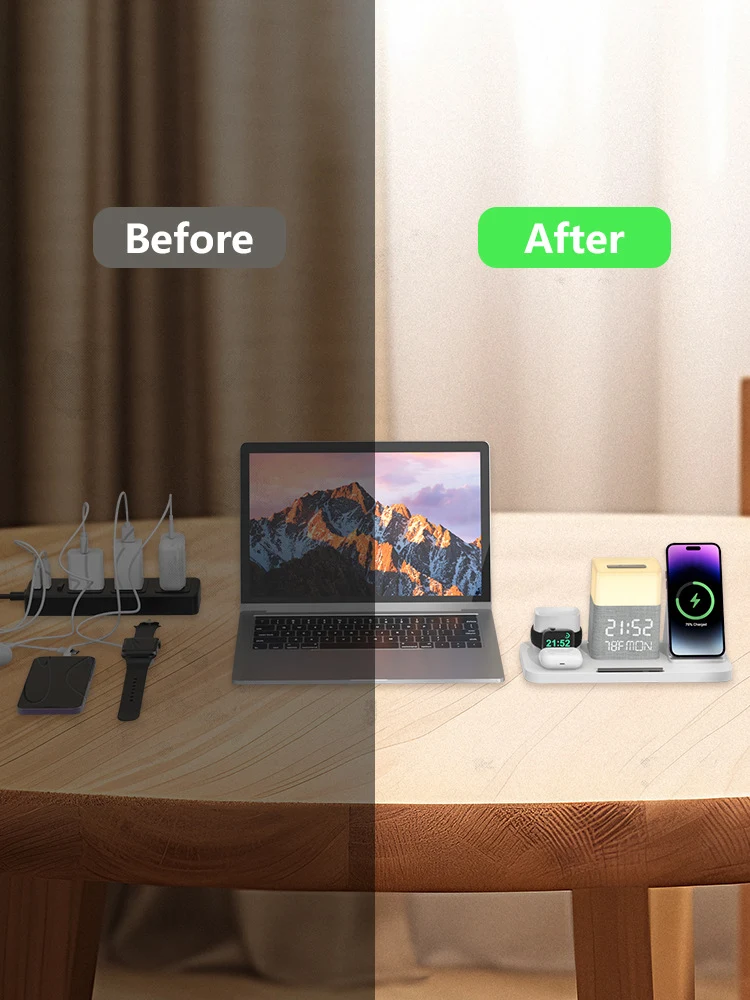Title 3, 6-in-1 Wireless Charging Set Touch Night Light ...