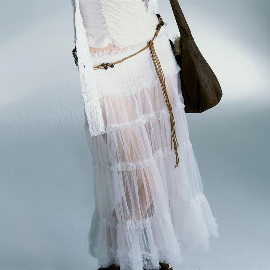 Saia micro de ballet em tela transparente. Conforto e elegância para bailarinas, ideal para movimentos livres e realçar a silhueta. Leve e arejada. — foto 10
