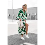 Women's Printed Leisure Commute Long Sleeve Lace-up Dress, perfect for everyday wear. Comfortable and stylish for work o — photo 6