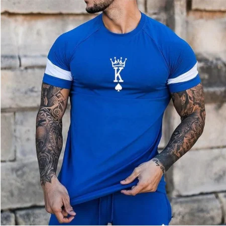 Heren losse ronde hals korte mouwen T-shirt Zomerse comfortabele top Ademend en lichtgewicht Casual design voor dagelijks gebruik en een relaxte look — foto 34