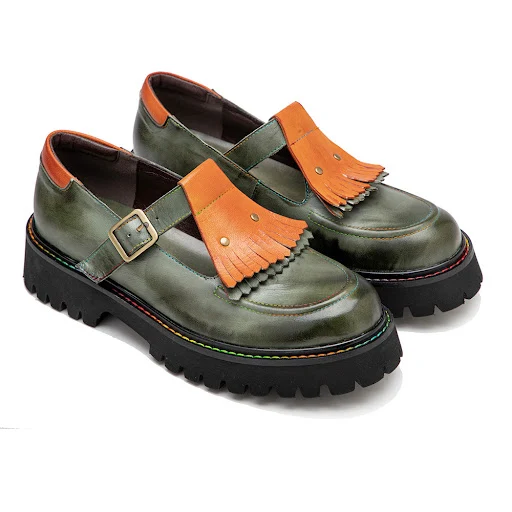 Title 5, Womens Hand-painted Tassel Retro Platform Loaf...