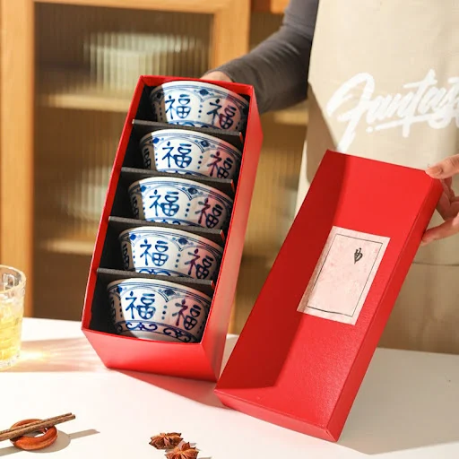Title 7, Chinese Style Ceramic Bowl Home Rice Bowl Set. ...