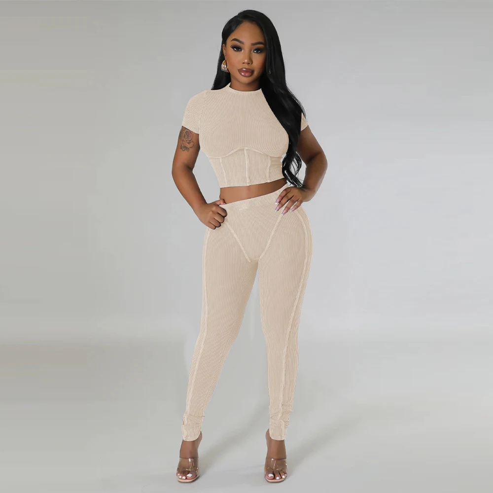 Title 8, Sunken Stripe Sports Two Suit Round Neck Tight ...