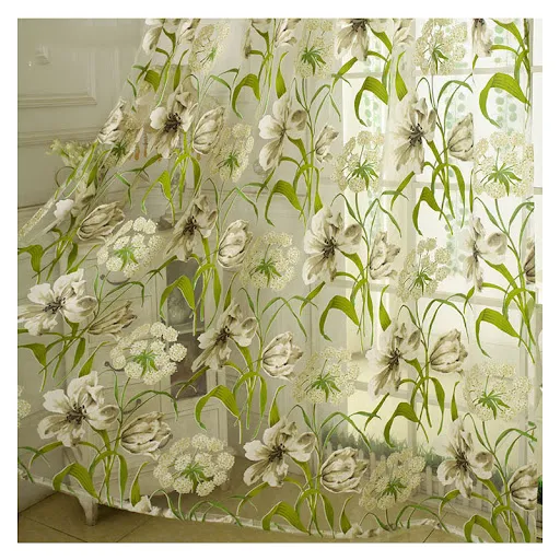 Title 1, White Striped Yarn Translucent Curtain for Bedr...
