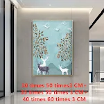 Tela de pintura de parede para sala de estar, paisagem florestal nórdica moderna, arte para decoração, estilo contemporâneo e elegante. — foto 2