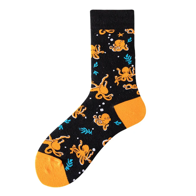 Men's Creative Printed Ocean Series Mid Length Socks — photo 7