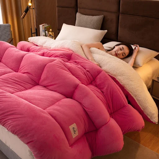 Title 7, Thickened Milk Fiber Quilt Double-sided Velvet ...