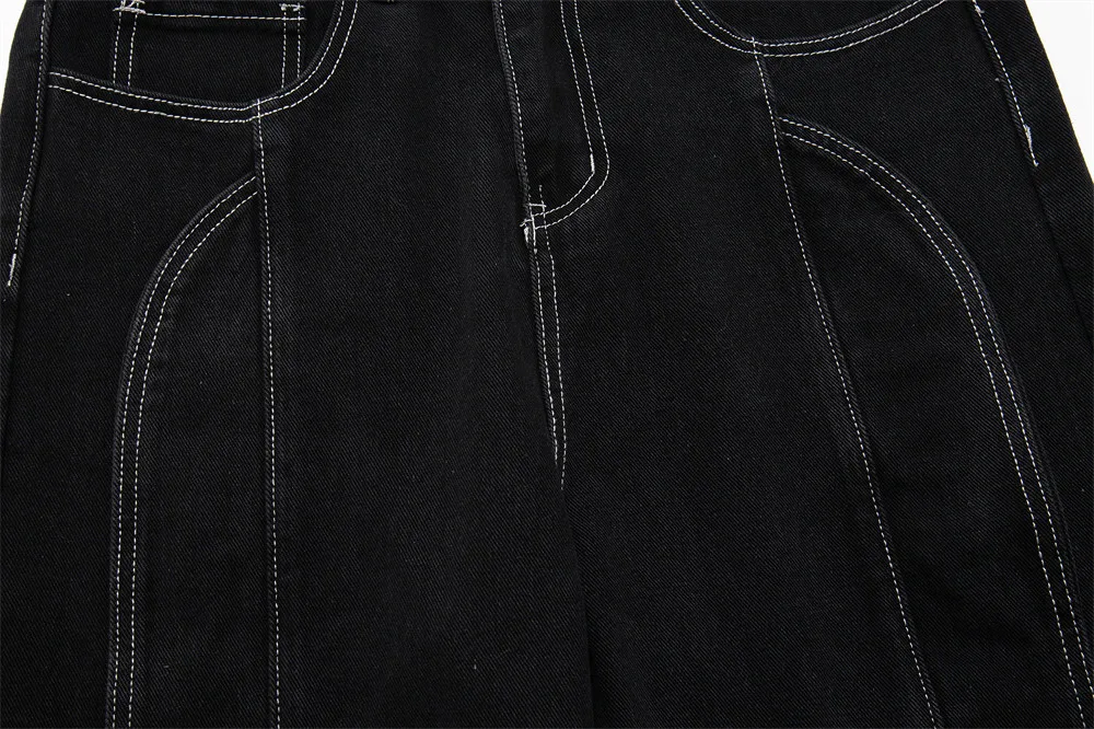 Title 6, Mens Fashion High Street Split Stitching Washe...