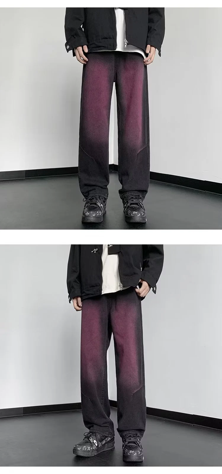 High Street Gradient Denim Youth Straight Casual Pants, Trendy and Handsome, Perfect for Everyday Wear and Stylish Looks — photo 3