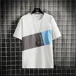 Męska koszulka letnia z krótkim rękawem z przeszyciami Nowy trend Casual Wygodna i przewiewna Idealna na lato. — zdjęcie 5