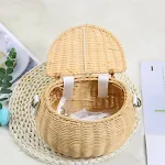 New children's woven bag diagonal small backpack girl's bag, all-match children's backpack rattan bag, perfect for every — photo 2