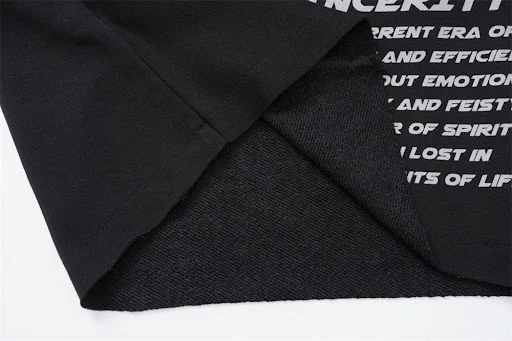 Title 7, Dark High Street Letter Print Casual Short Swea...