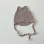 Gorro de bebê estilo coreano, chapéu de lã infantil em quatro cores, macio e quentinho, ideal para proteger a cabeça do seu filho no inverno. — foto 5