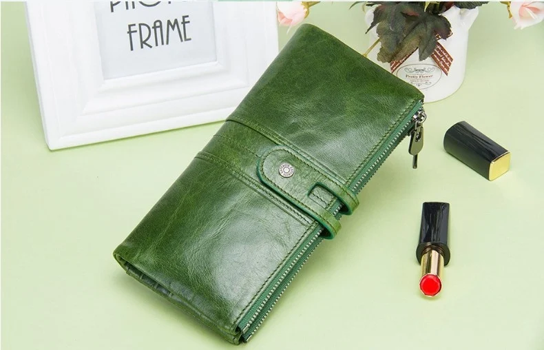 Title 11, Long Buckle Cowhide Wallet for Men, securely st...