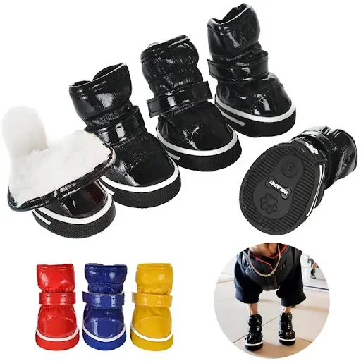 Soft Dog Shoes For Small Dogs Non-slip Puppy Boots Winter Warm Pets Cats Chihuahua Yorkie Outdoor Walking Waterproof Sne — photo 2