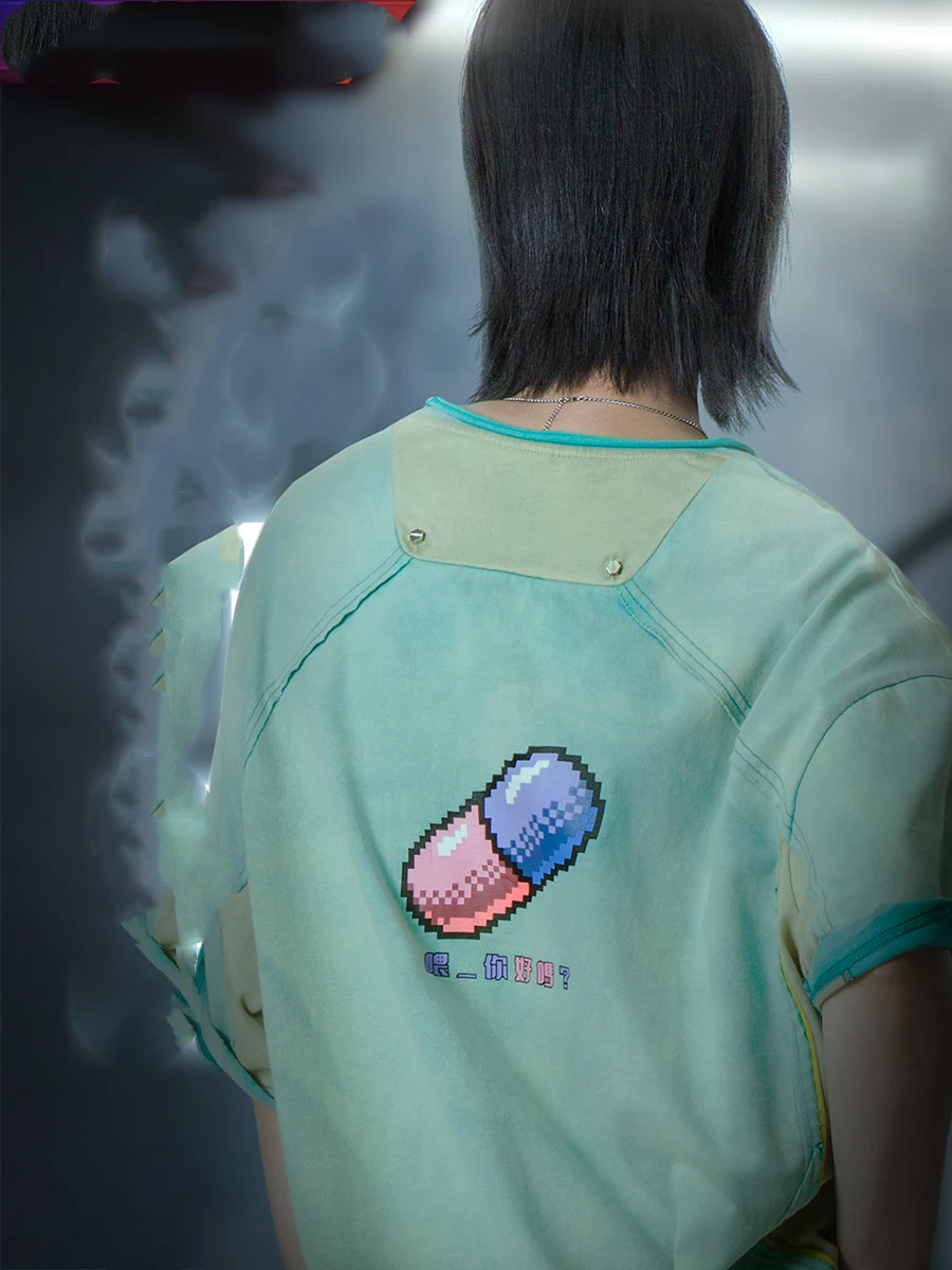 Cyberpunk Functional Street Shoulder Drop Short Sleeve, Urban Style, Breathable Comfort, Modern Design, Perfect for Ever — photo 5