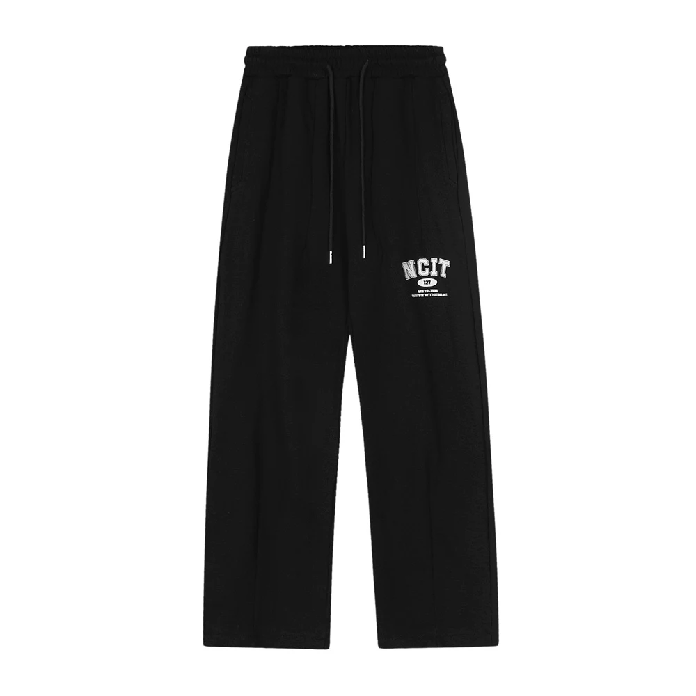 Title 2, Mens Letter Embroidery Sports Straight Sweatpa...