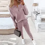 Conjunto Casual Dos Piezas Mujer Otoño Invierno Nuevo Cuello Alto Manga Larga Pantalones Traje Ideal para Comodidad y Estilo Cálido para la Temporada — foto 3