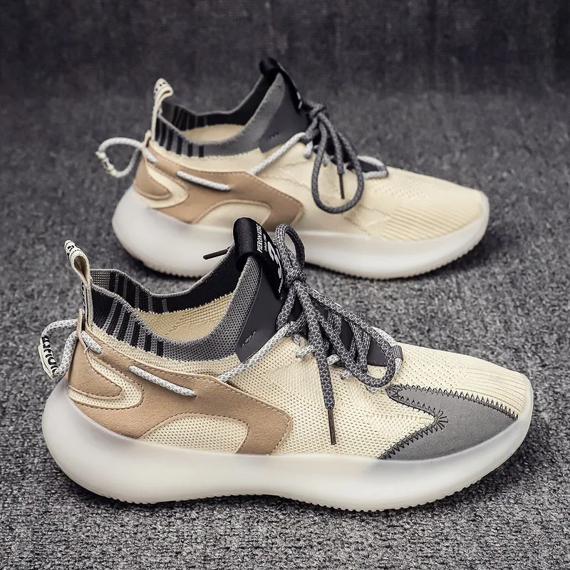 Chaussures homme d'été aérées en mesh fin, baskets de sport tissées, légères et confortables pour la course et les loisirs, style coco. — photo 5