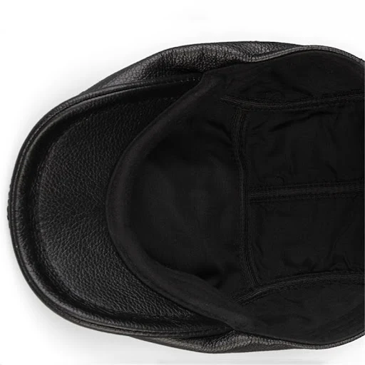 Title 2, Autumn And Winter Cowhide Mens Leather Hat Thi...