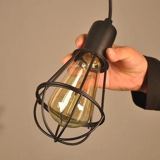Title 6, Vintage Light Bulb Cage Chandelier for Creativi...