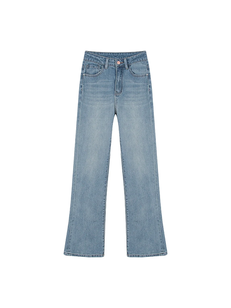 Jeans azules de mujer para otoño adelgazantes efecto fregona, corte slim, realzan la figura, cómodos y modernos, perfectos para el día a día. — foto 4