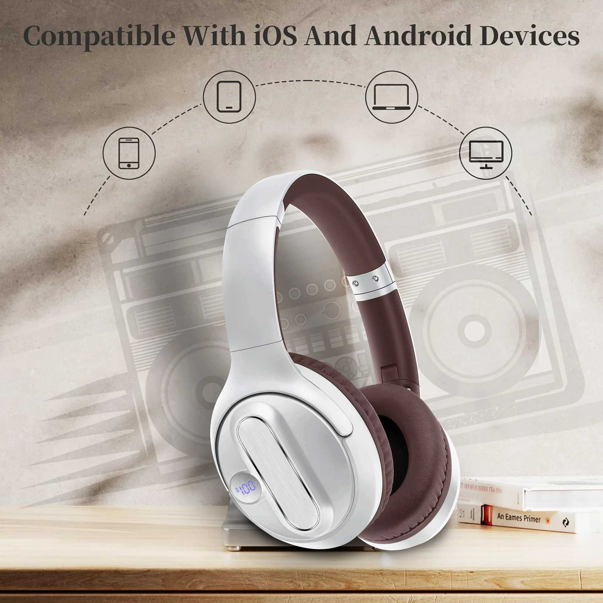 Wireless Bluetooth Headset with Power Digital Display. Experience wireless audio freedom and easily monitor the battery — photo 5