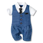 Macacão de bebê verão novo estilo masculino, perfeito para o calor. Conforto e frescor garantidos para os pequenos aproveitarem o verão. — foto 5