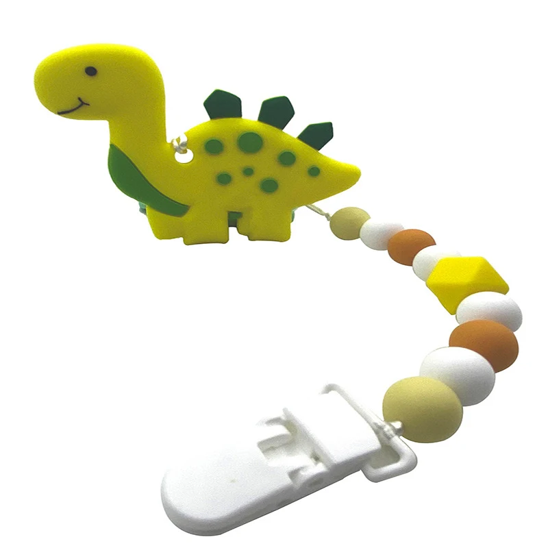Title 6, Dinosaur silicone teether for babies, molar toy...