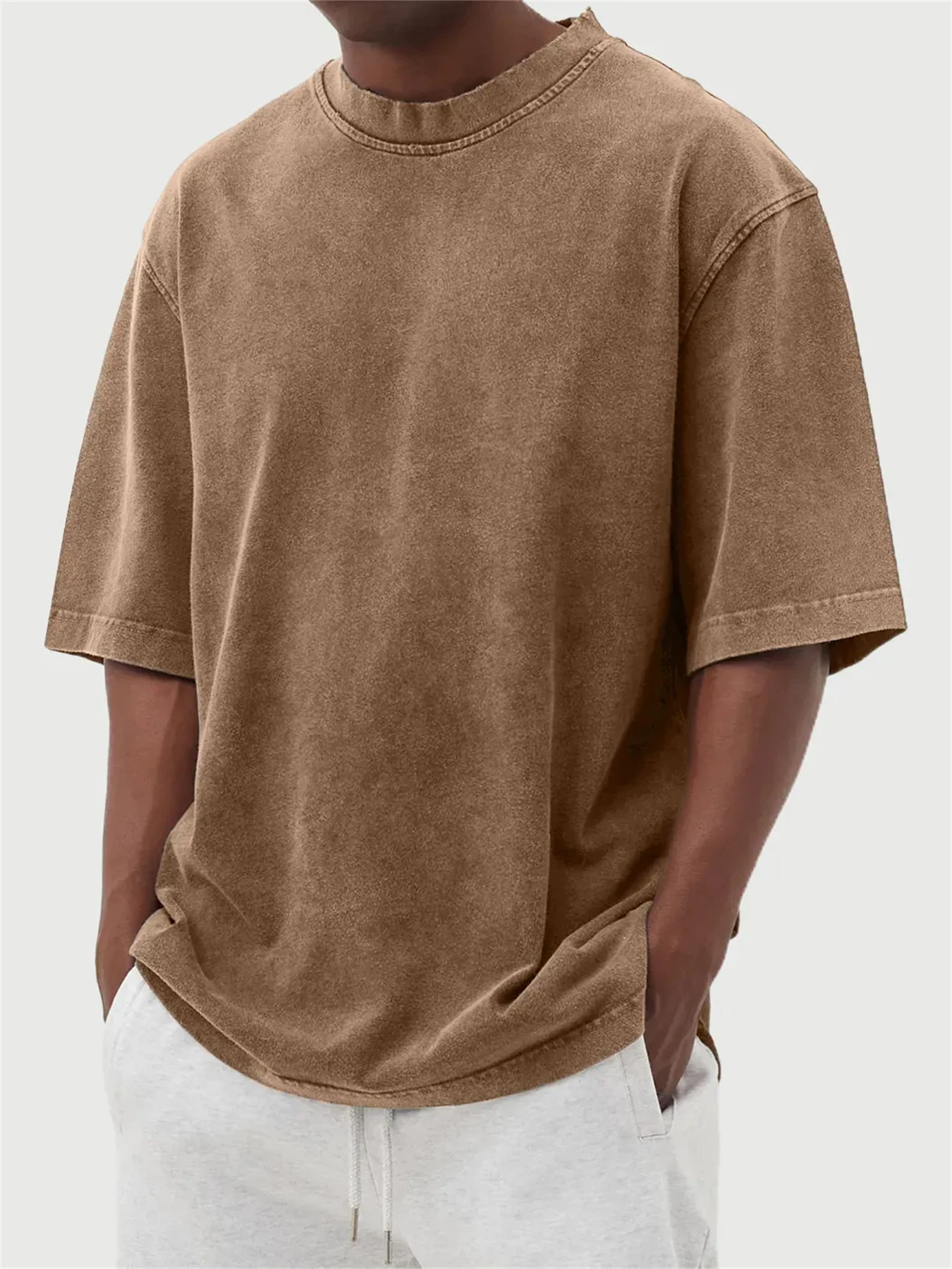 Title 6, Camiseta Masculina Curta com Efeito Desfiado e ...