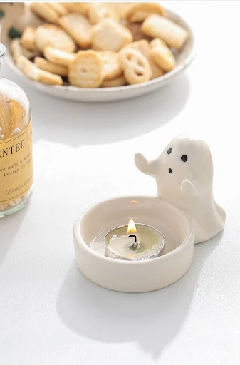 Title 8, Ceramic Couple Ghost Candlestick Funny Ornament...