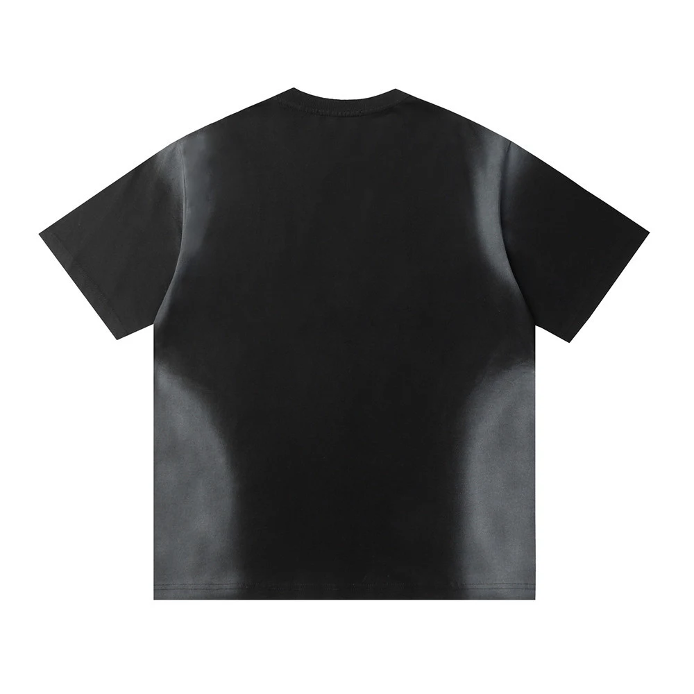 Title 6, Contrast Color Spray Paint Tie-dyed Short Sleev...